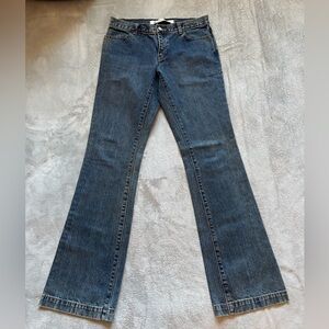 GAP Y2K VINTAGE BLUE DENIM STRETCH LONG LEAN FLARE JEANS - SIZE 6L